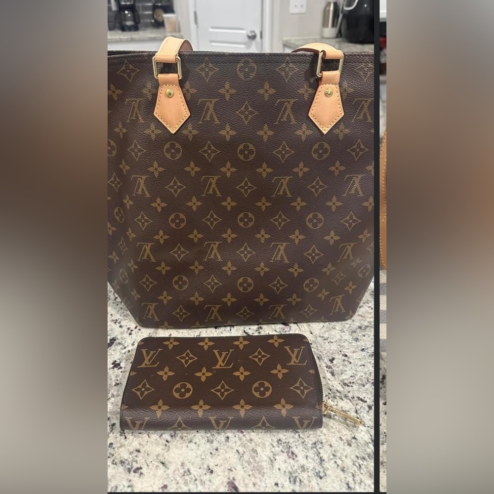 Louis Vuitton tote bag and wallet to match authentic